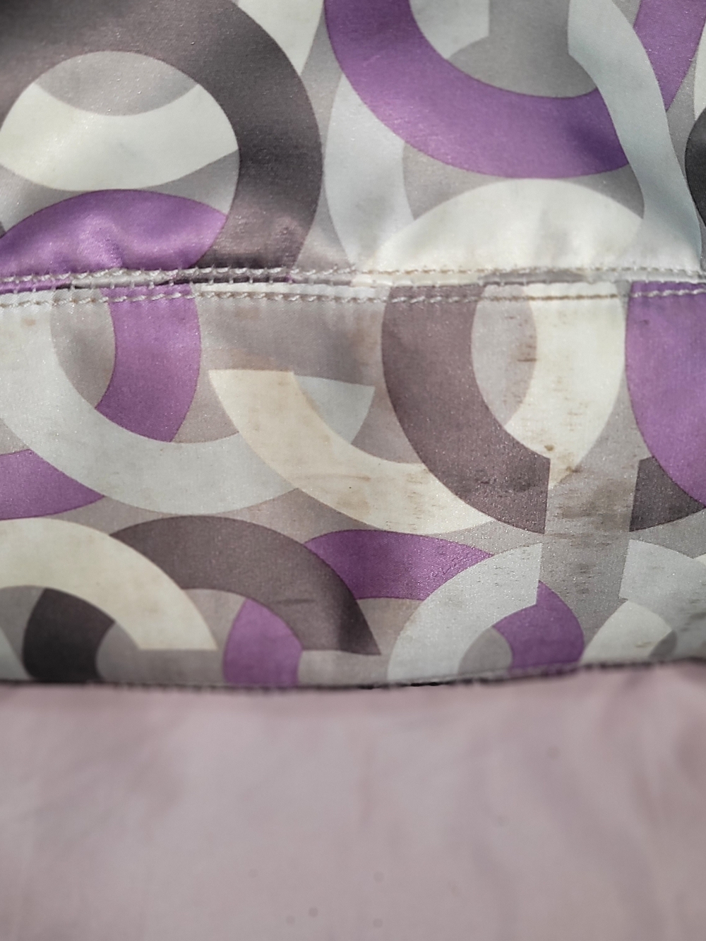 Coach Signature Chainlink ShoulderHobo in Purple and Gray - Picture 9 of 11